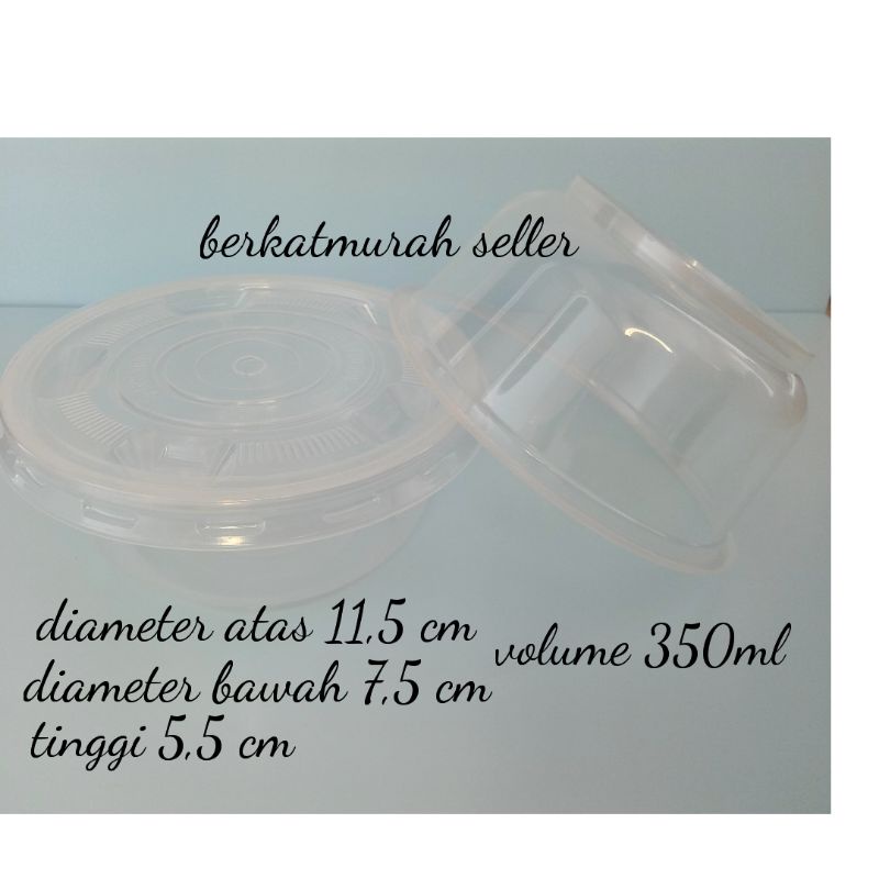 Thinwall bulat 350ml/ mangkok makan bulat 350ml 1slop 25pcs