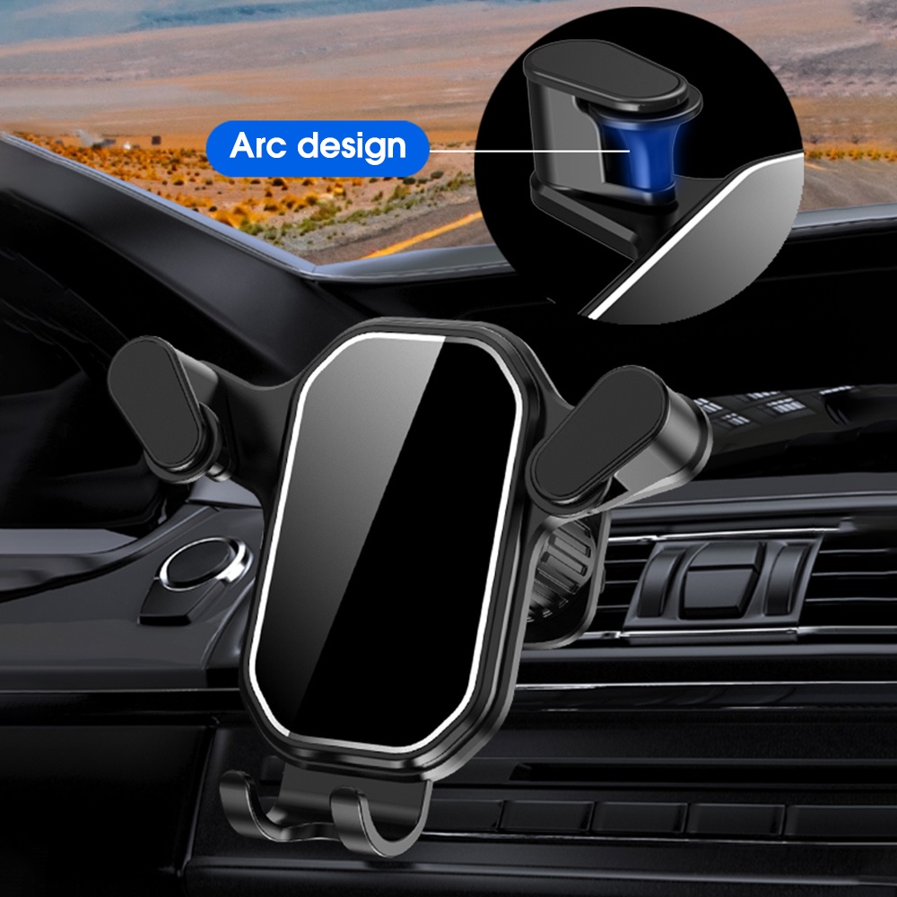 Hook Type Gravity Car Phone Holder Multifungsi Ventilasi Udara Ponsel Mount Rotasi 360 Derajat Smart Phone Holder GPS Navigasi Gravity Bracket Dengan Klip Kait