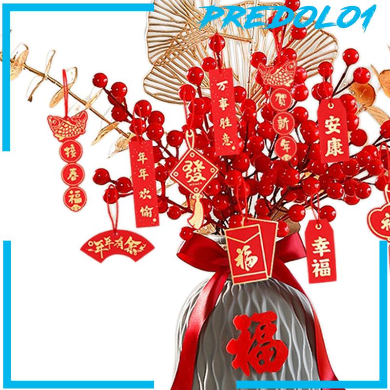 [Predolo1] Hiasan Imlek Merah Spring Festival Bonsai Meja Centerpiece