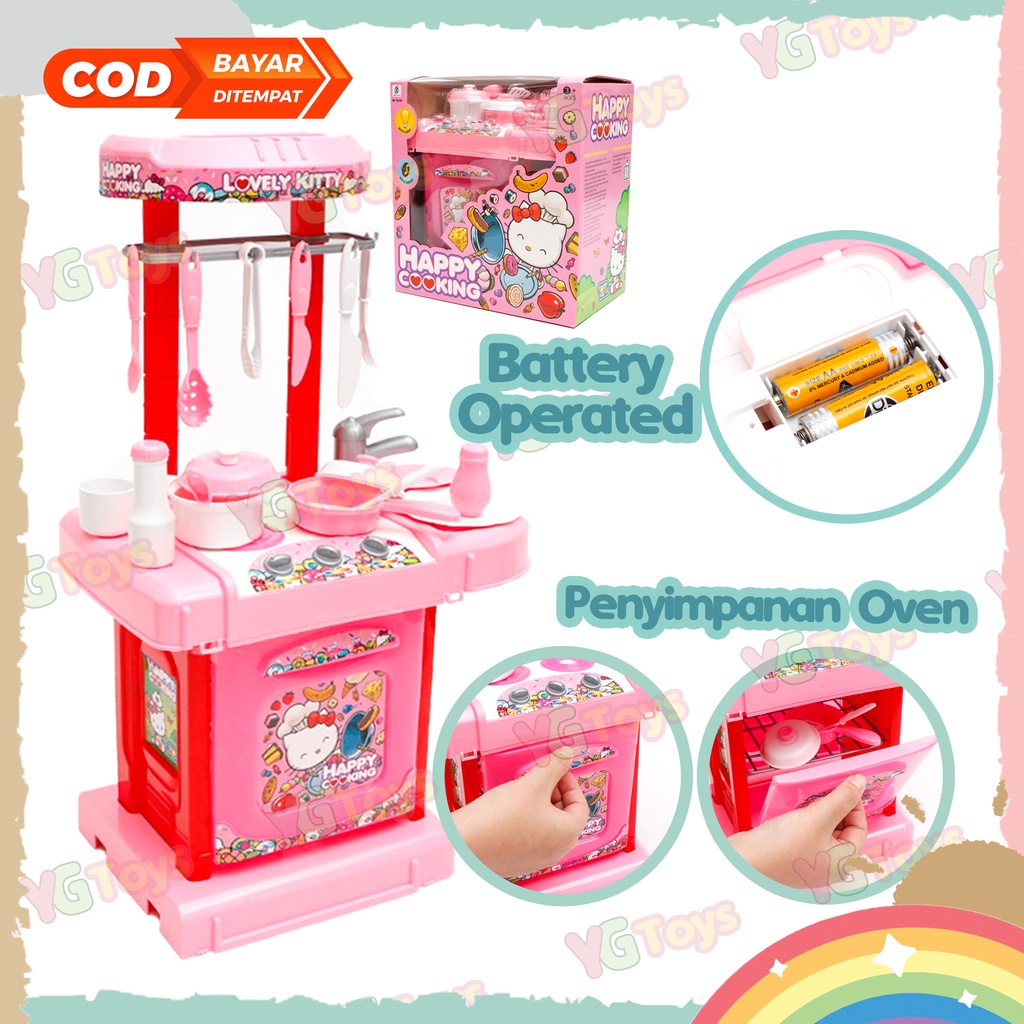 YGtoys Mainan Masak Masakan Happy Cooking Dapur Set Lengkap Anak Perempuan Ukuran Besar  / Kitchen Set Jumbo Edukatif Edukasi