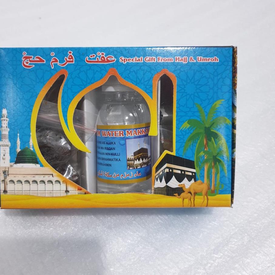 

Oke Price Paket Oleh-Oleh Haji dan Umroh Murah & Lengkap paket 25pcs Souvenir 5 in 1 / Kurma / Kacang Arab / Air Zam Zam / Kismis / Coklat Arab^