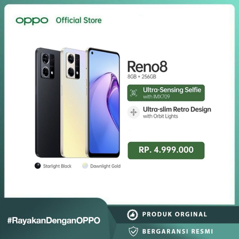 OPPO RENO 8 4G 8/256GB RESMI INDONESIA
