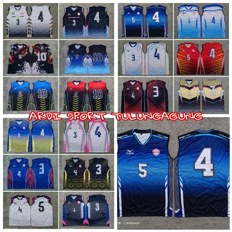 baju volly full printing lusinan, jersey volly full printing lusinan
