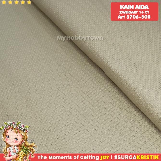 Kain Sulam Kristik Strimin Aida 14ct Zweigart Art 3706 - 300 Brown