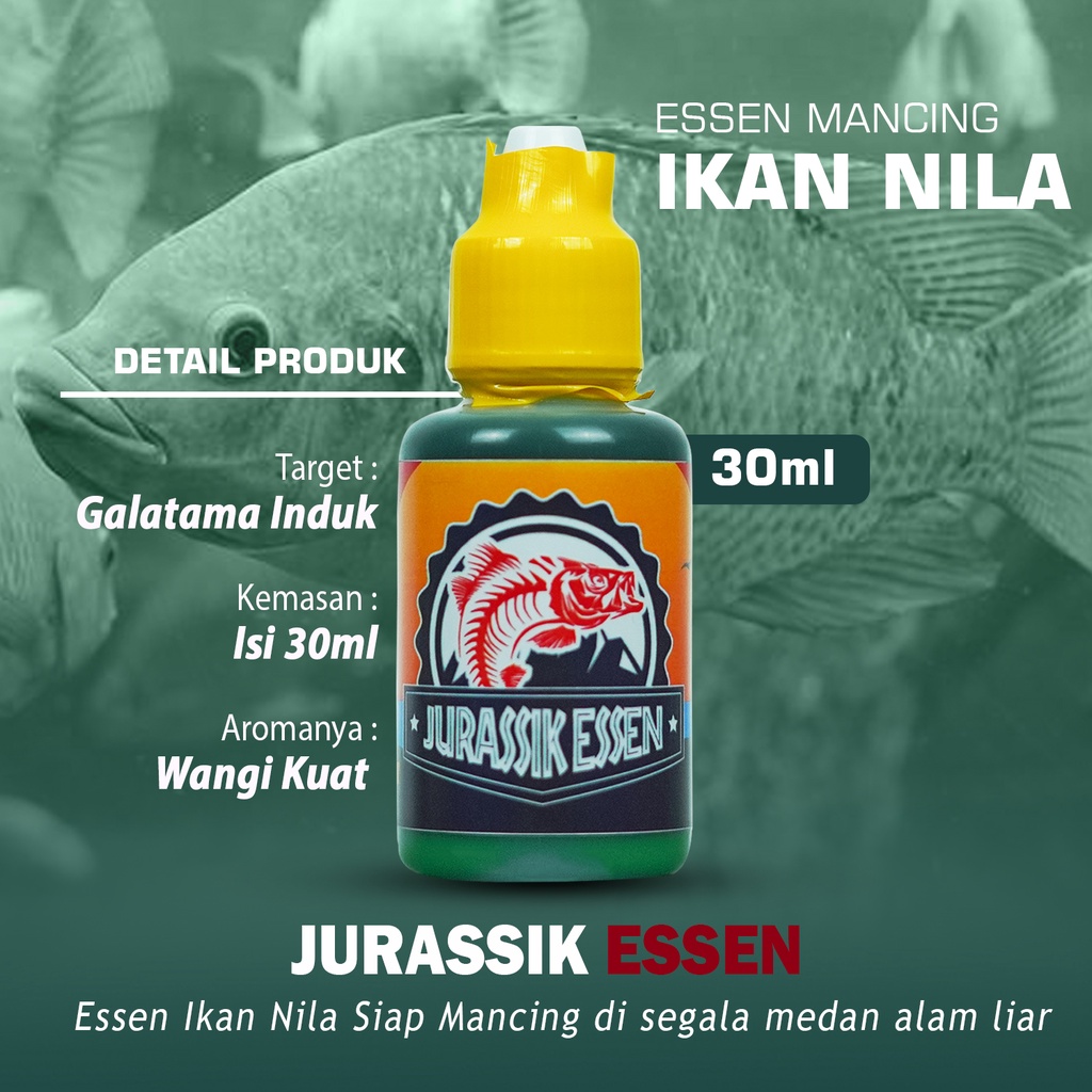 Jurassik Essen Mancing Ikan Nila Liar Sungai Umpan Lumut Isi 30ml