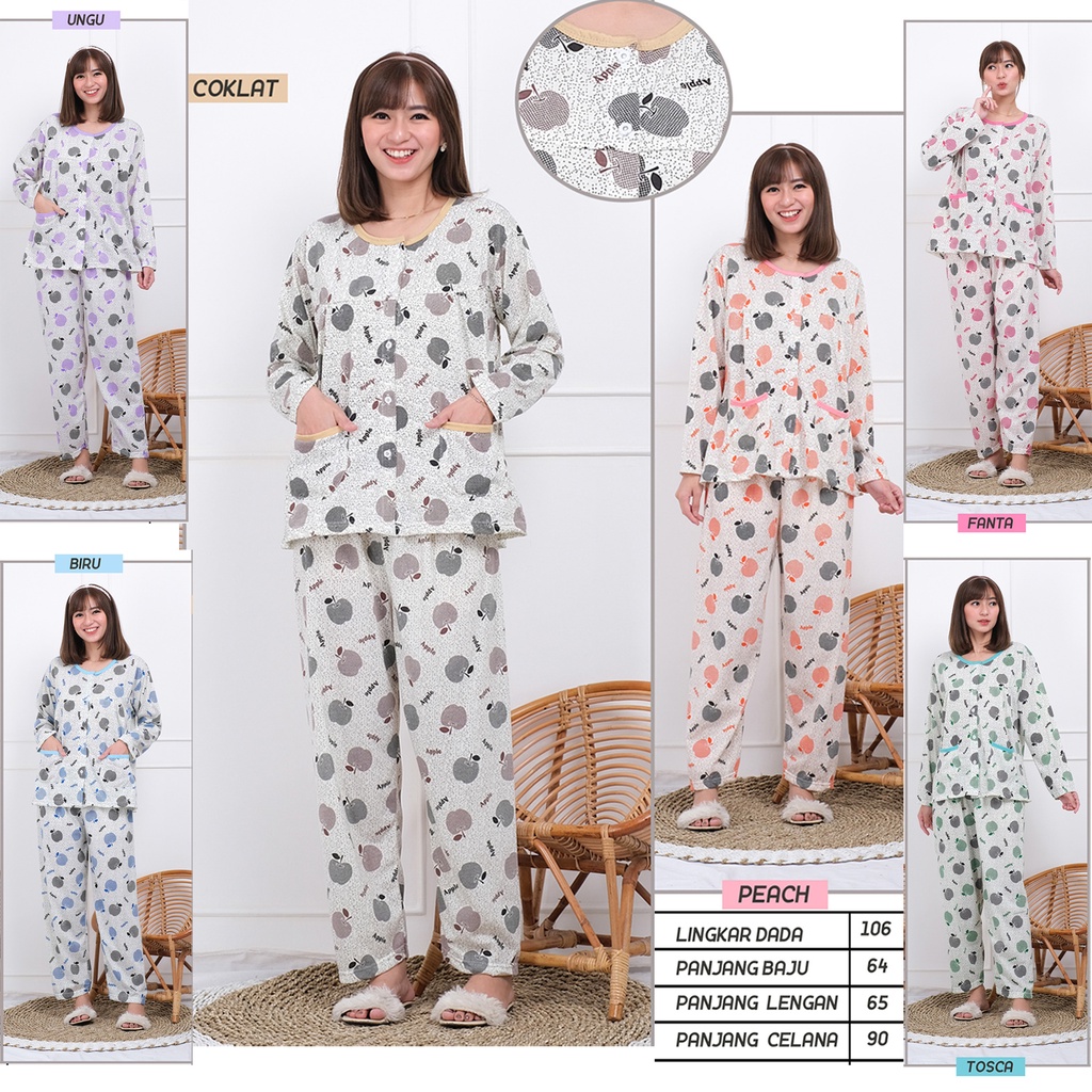 BAJU TIDUR WANITA PP BUKA KANCING 5 2288