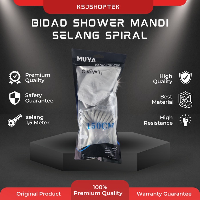 Shower Bidad Cebok 1,5 Meter Bidet Kamar Mandi Selang Spiral Jet