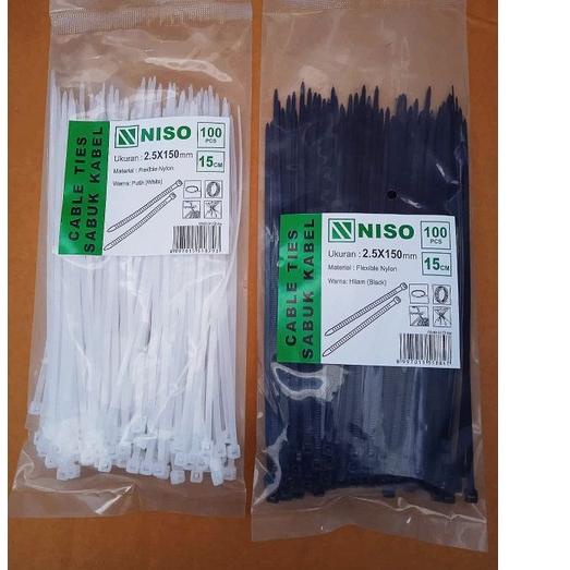 

Kabel Ties Cable Tie NISO 2.5x150mm 15cm 100pc Kualitas Bagus ㅦ