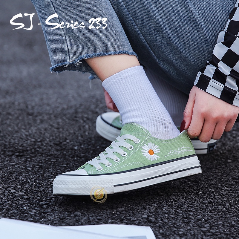 JWALK  - Sepatu Sneakers Wanita Casual Motif Daisy ala Korea Import Kualitas Super Premium - 233