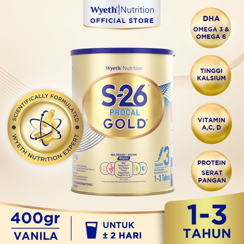 S-26 PROCAL GOLD TAHAP 3 VANILA SUSU PERTUMBUHAN ANAK 400GR