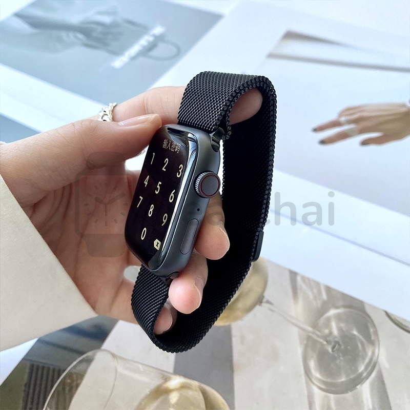 Milanese loop magnetic untuk Smart watch Strap 38/40/41mm 42/44/45mm for iwatch Tali jam Series SE 6 5 4 3 2 1