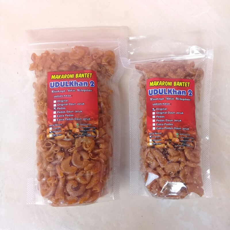 

Makaroni Bantet UDULKhan 2 kemasan 75 gram Khas Tasikmalaya