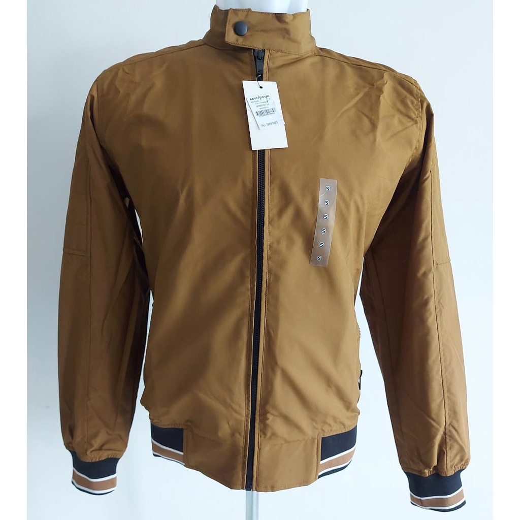 S/M/L-JAKET BOMBER PRIA- ORIGINAL - KUNING COKLAT -