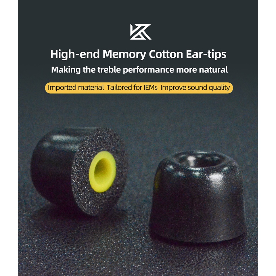 Kz High-End Memory Cotton Ear-Tips Kapas Telinga Colokan Earphone Di Telinga Kabel Headphone Kebisingan Isolasi Telinga Bantalan Untuk KZ ZEX Pro DQ6S