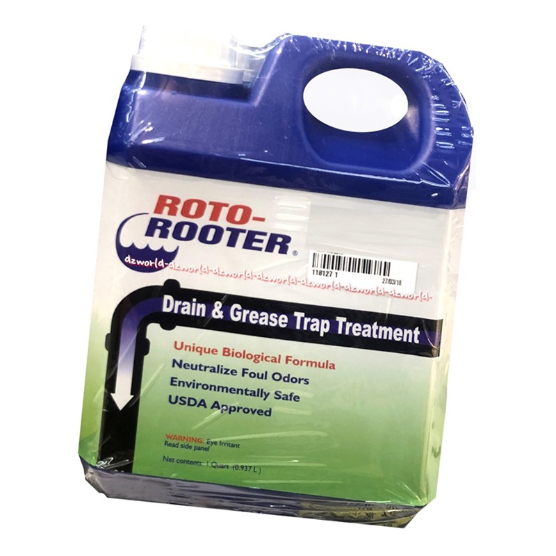 Roto-Rooter 0.93L Drain &amp; Grease Trap Treatment Cairan Pembersih Pipa 0.93 Liter Roto Rooter Perontok Pipe Mampet Tersumpat Rotoroter