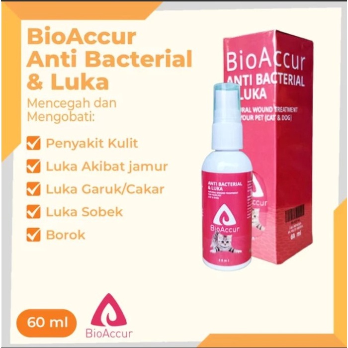 BioAccur Obat Luka &amp; Anti Bakteri Anjing dan Kucing 60mL / Bio Accur Dog &amp; Cat