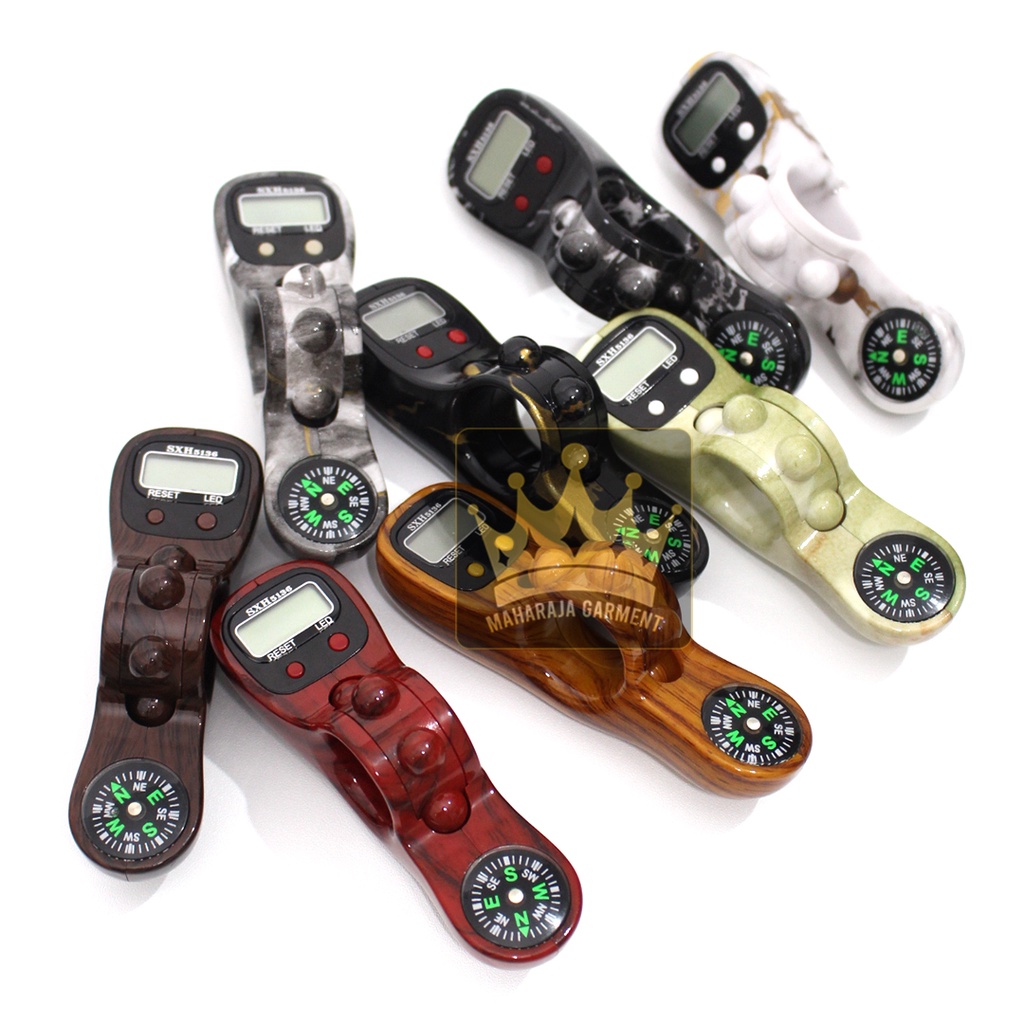 (SXH) Tasbih Digital Kompas + Led (Doff, Kayu & Marmer)