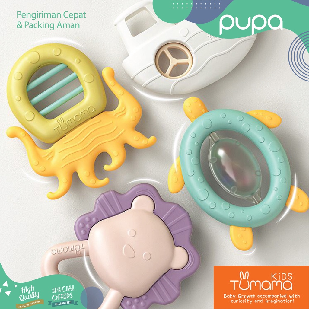 TUMAMA Baby Rattle Toy Teether Baby 10 in 1 + Box Mainan Gigitan Bayi Anak Set