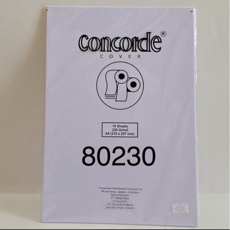 

KERTAS CONCORDE A4 220 GRAM / M2 WHITE 1 PACK ISI 10 LEMBAR