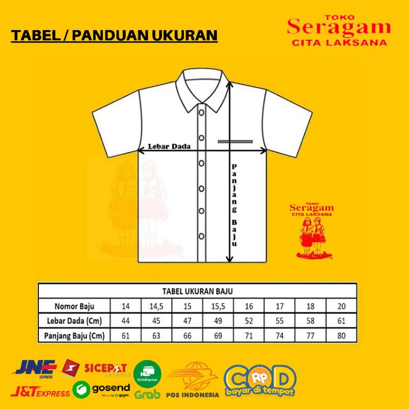 Seragam Sekolah SMA Baju Atasan Putih Tangan Pendek