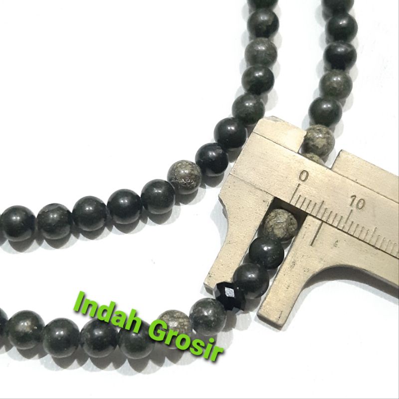 Tasbih Batu Black Jade Dop 6mm 99butir Natural