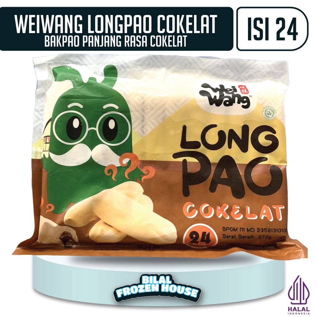 

Weiwang Longpao Cokelat - Bakpao Panjang Rasa Cokelat Isi 24