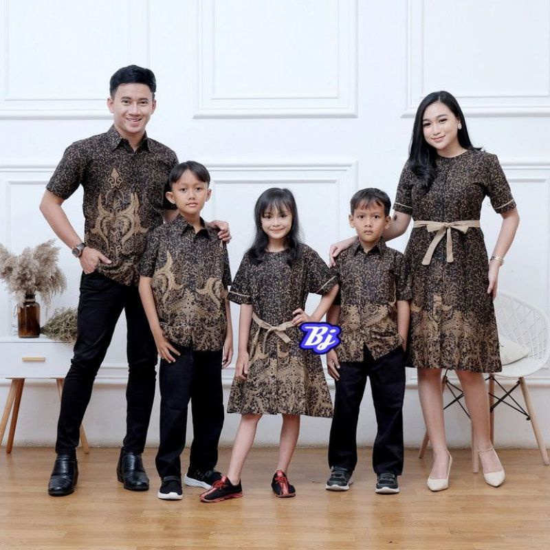 COUPLE DRESS BATIK WANITA LENGAN PENDEK BATIK COUPLE DRESS KELUARGA BAHAN KATUN DRESS NATAL GEREJA