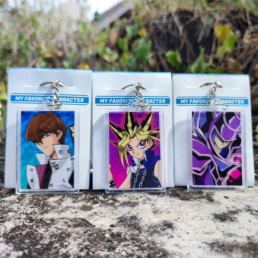 Gantungan Kunci Murah Anime Yu Gi Oh - Keychain Yugioh - Yugi Kaiba Dark Magician Girl Kuriboh Obelisk Ra Slifer