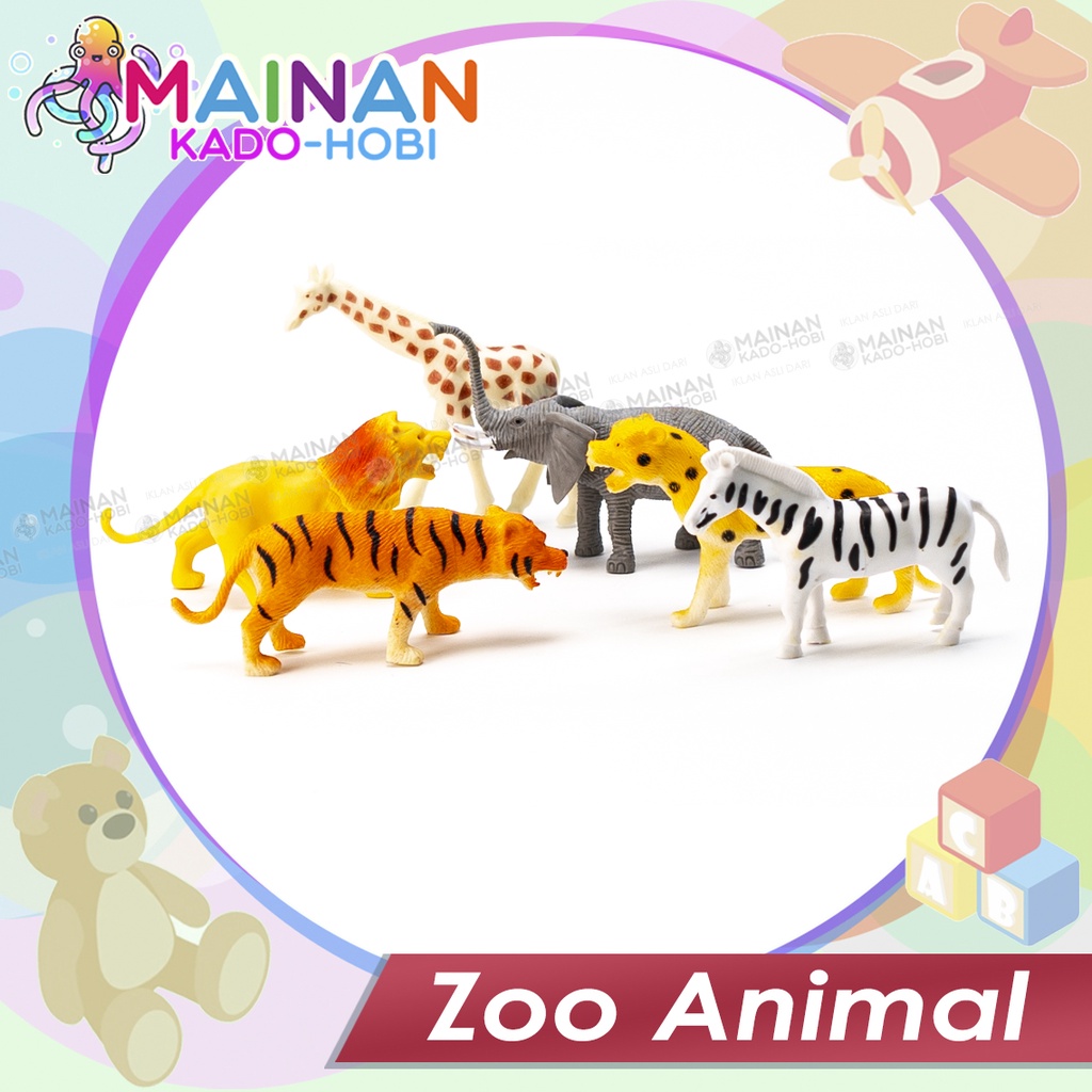 MAINAN ANAK SET JUNGLE ANIMAL WORLD BONEKA KARAKTER BINATANG