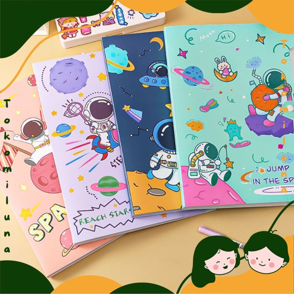 

Document organizer map A4 gambar astronot luar angkasa lucu cute tempat dokumen file kertas HB1180