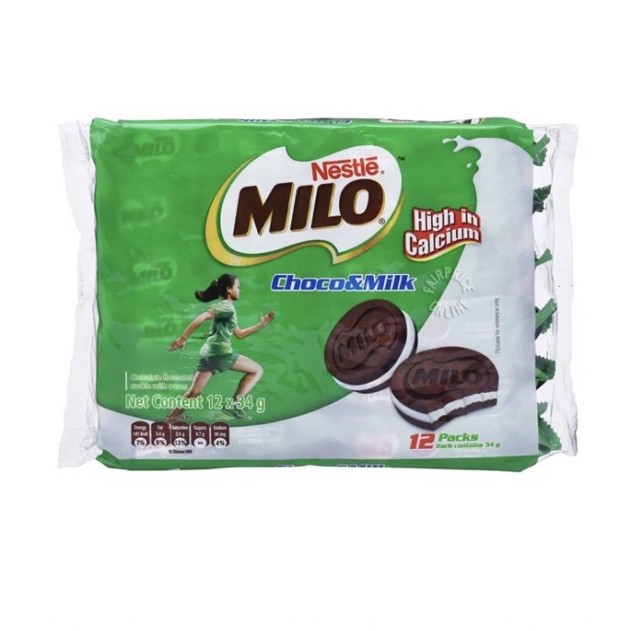 

TERLARIS Milo Sandwich Cookies - Choco & Milk 12 x 34g / Biskuit Milo IMPOR