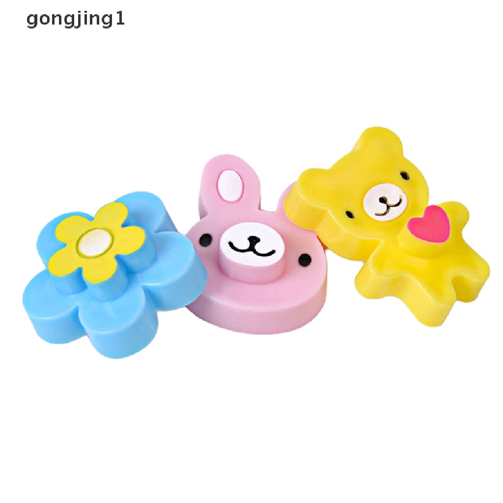 Ggg 3pcs Sandwich Crust Cutter Cetakan Kue Kering Roti Bento Maker Rabbit Panda Flower ID