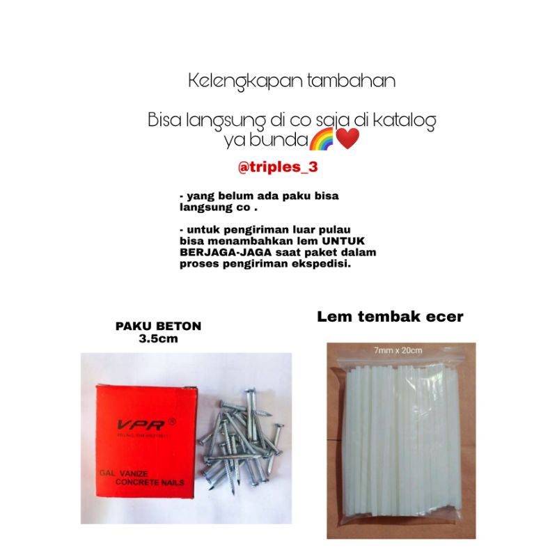 PAKU COR/ PAKU BETON 3.5CM ECER / LEM TEMBAK/LEM LILIN