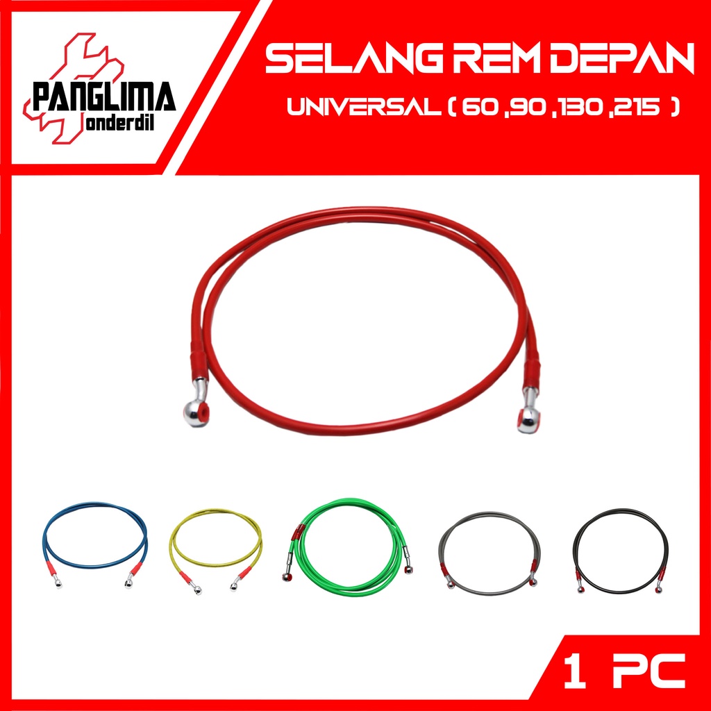 Kabel Rem Cakram Depan Universal-Semua Jenis Motor Silver-Hijau-Merah-Kuning-Hitam Selang 60-100-130-215 Cm