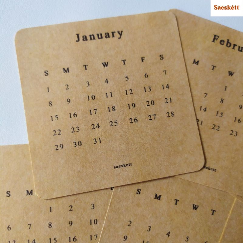 Jual Kalender Aesthetic Calender Sticker Kraft Stiker Tahun 2023 by ...