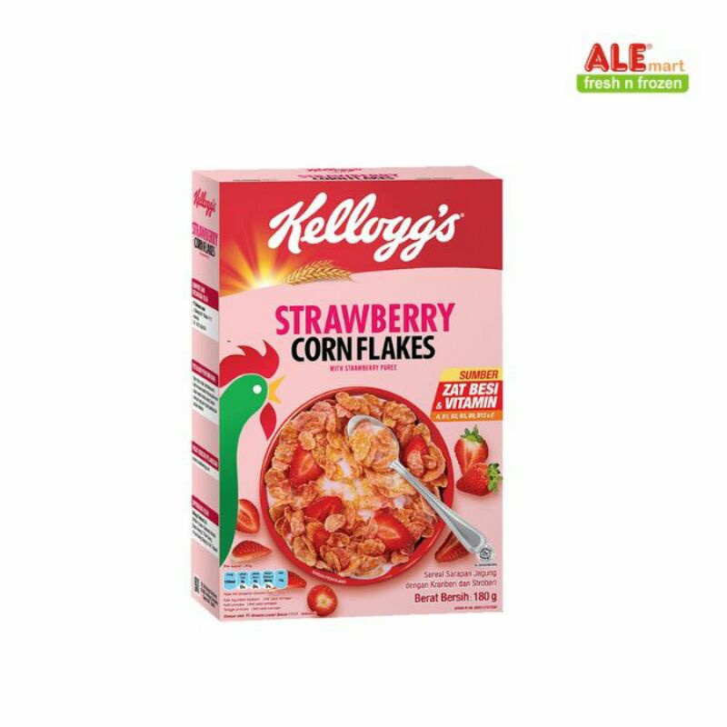 

Kellogg's strawberry corn flakes 180gr, kellogg's strawberry corn