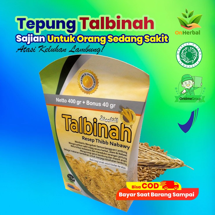 

100% Tepung Talbinah Sajian Untuk Orang Sedang Sakit Makanan Penderita Maag Makanan Penderita Keluhan Lambung bubur 400 g Bonus 40g On Herbal