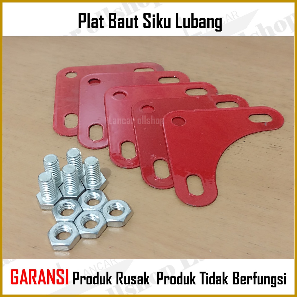 Plat Mur Baut Siku Lubang / Baut Siku Lubang Besi /Plat Baut Siku Rak Lubang 12 MM / Baut Rak Siku Kunci 12