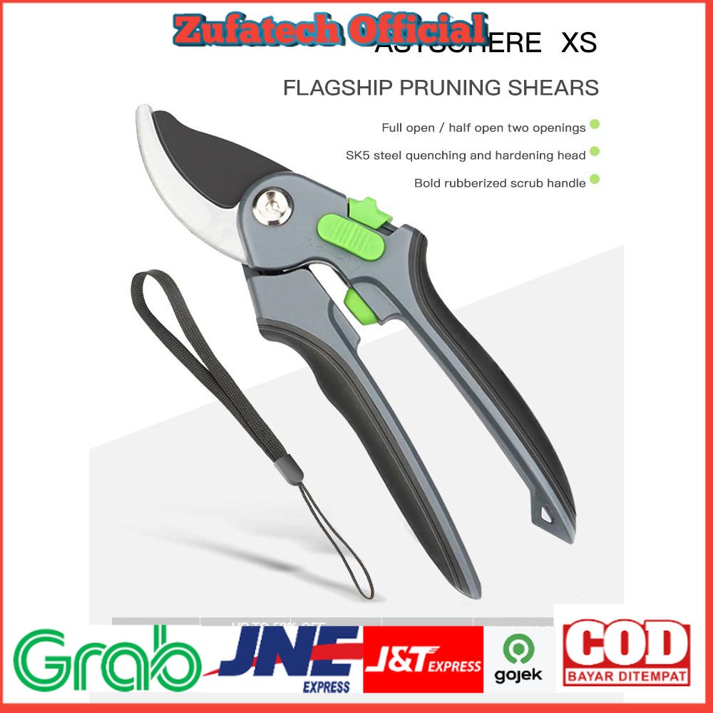 KNIFEZER Gunting Taman Ranting Tumbuhan Bunga Bonsai Garden Pruning Shear Scissors - 1020 - Silver