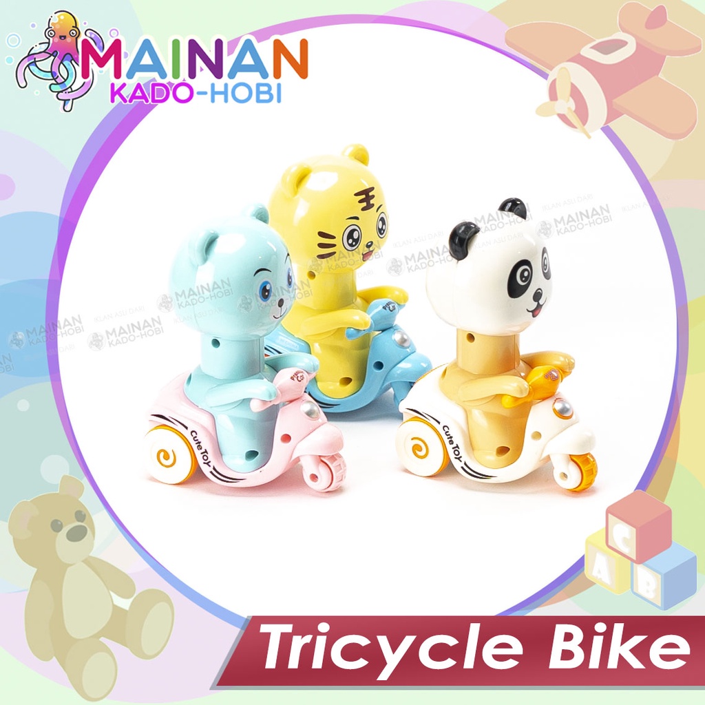 MAINAN ANAK KARAKTER ANIMAL PRESSURE CAR MOTOR VESPA RODA 3