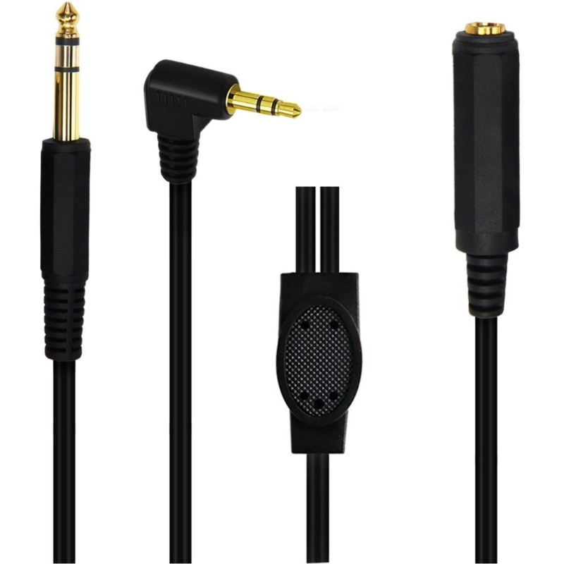 Zzz Lapis Emas 6.35mm 1per4 &quot;Female to 6.35mm 1per4&quot; Male Cable Stereo Adapter Y Splitter Cable 6.35mm to 3.5mm Male