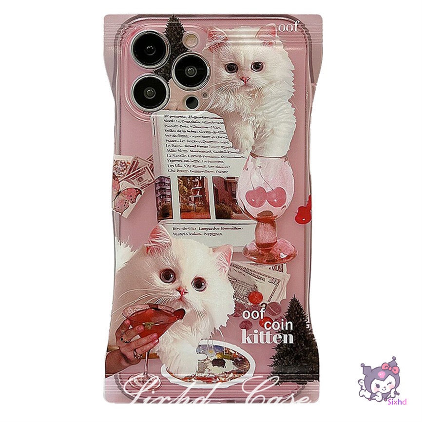 Realme C55 C35 C31 C30 C25 C25Y C21Y C25s C15 C12 C11 C21 C20 C3 9Pro+ 9i 8i 7i 6i 5i Narzo 50i 50A Prime Cute Pink Ins Cartoon Cat Phone Case Soft Cover