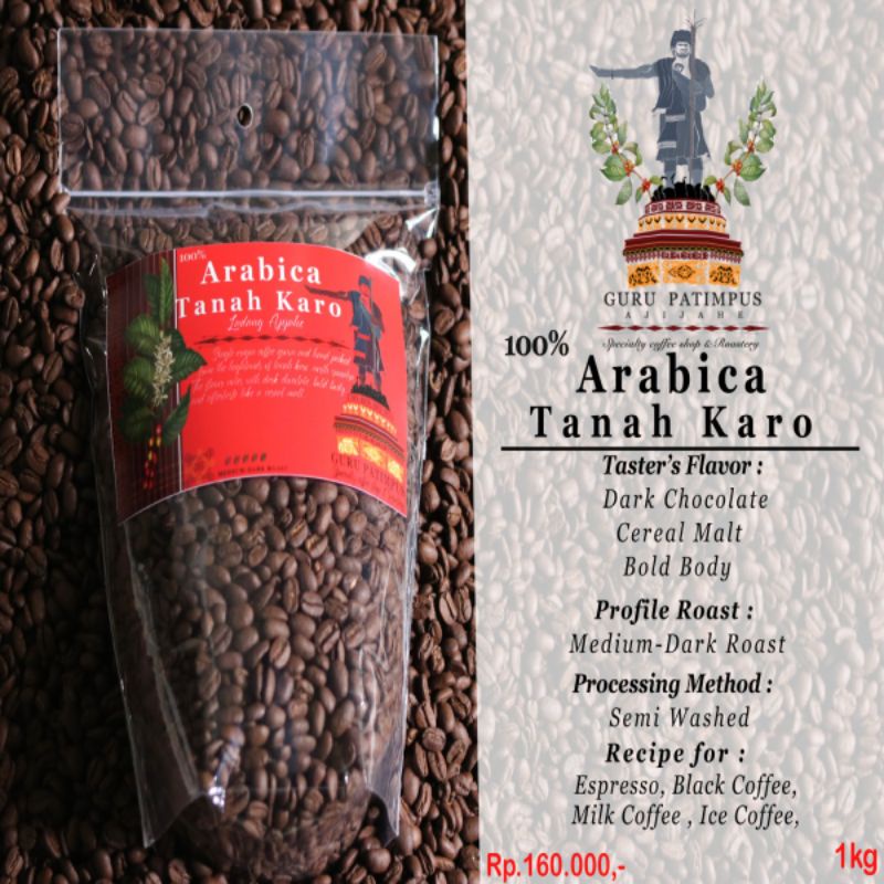 

Biji Kopi 100% Full Arabica Tanah Karo 1kg