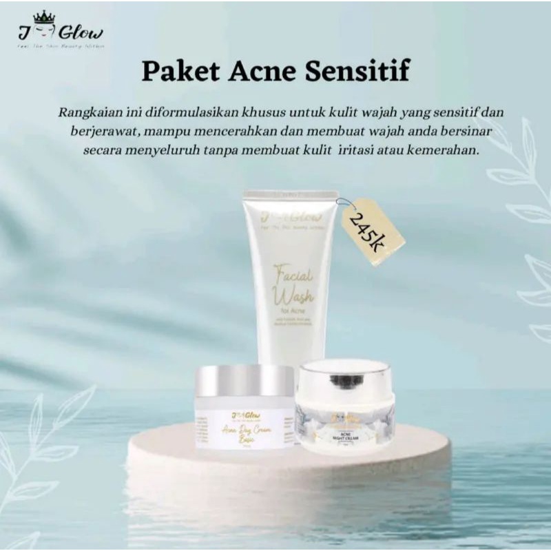 JGLOW Skincare paket sensitif/Sensitif pudding/sensitif acne