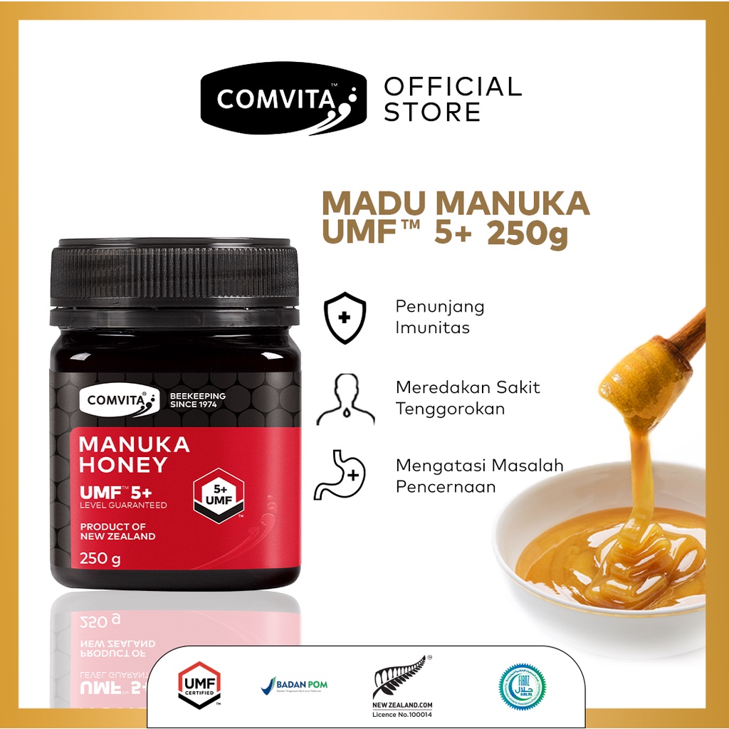 

Comvita Manuka Honey UMF 5+ 250g Madu Asli 100% Murni Alami Original New Zealand 250 g