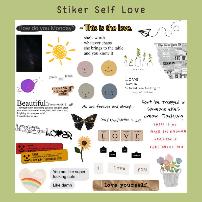 

Stiker Self Love Quotes Jurnal Diary Bujo