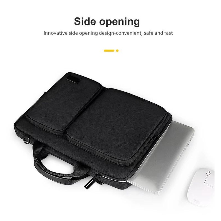 Tas Laptop Macbook Nylon Selempang Waterproof Double Pocket Size 14 15 inch