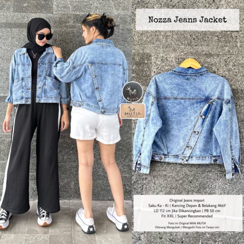 NOZZA JEANS JACKET BY MUTIA / JAKET JEANS WANITA MUSLIMAH / Jaket premium