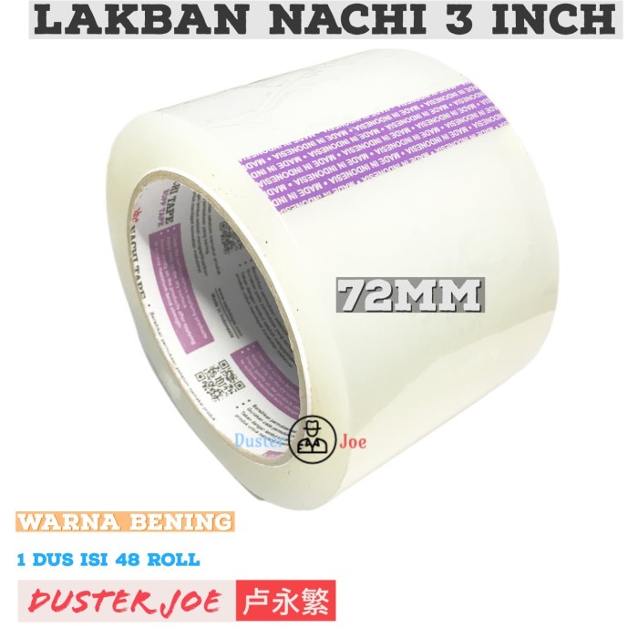 

Lakban Bening/Coklat Nachi ukuran 3 inch Bandung