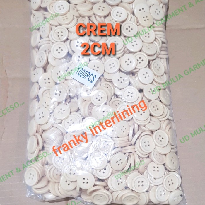Kancing Kancing Kayu Lebar 2Cm ( 32L ) 4 Lobang Bungkus Besar Isi +-1000Pcs